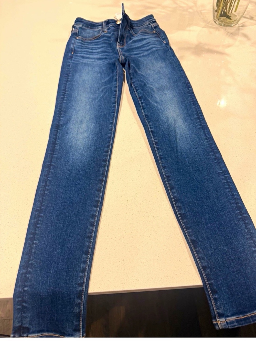 American Eagle Outfitters Skinny Jeans in Dark Blue Wash